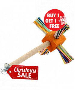 37cm Party Fun Spinning Perch Parrot Toy - BOGOF